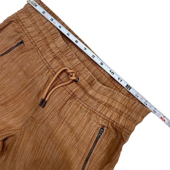 Athleta Women's Wide Leg Linen Pants Size 4 Orange Tan Casual Drawstring - Picture 8 of 11